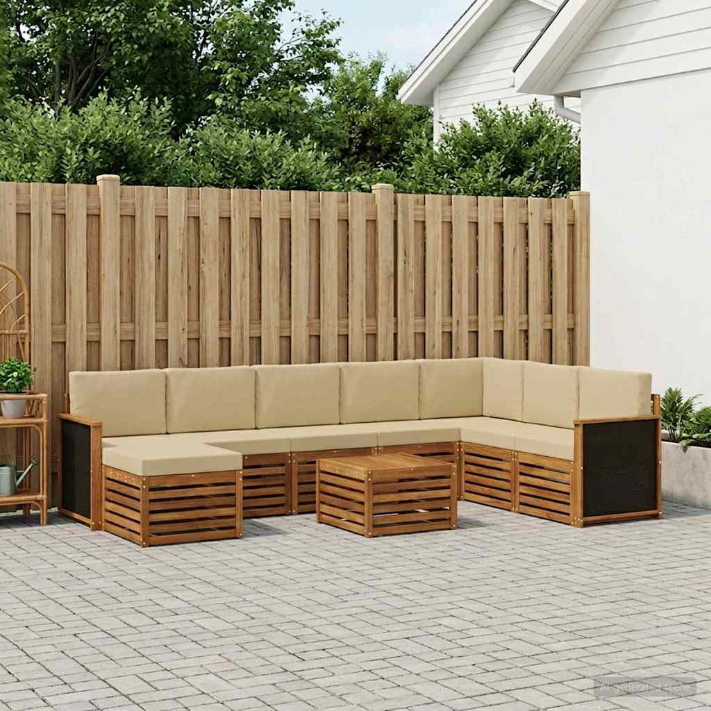 Set vanjskih sofa s jastukom 7 pcs Prirodna