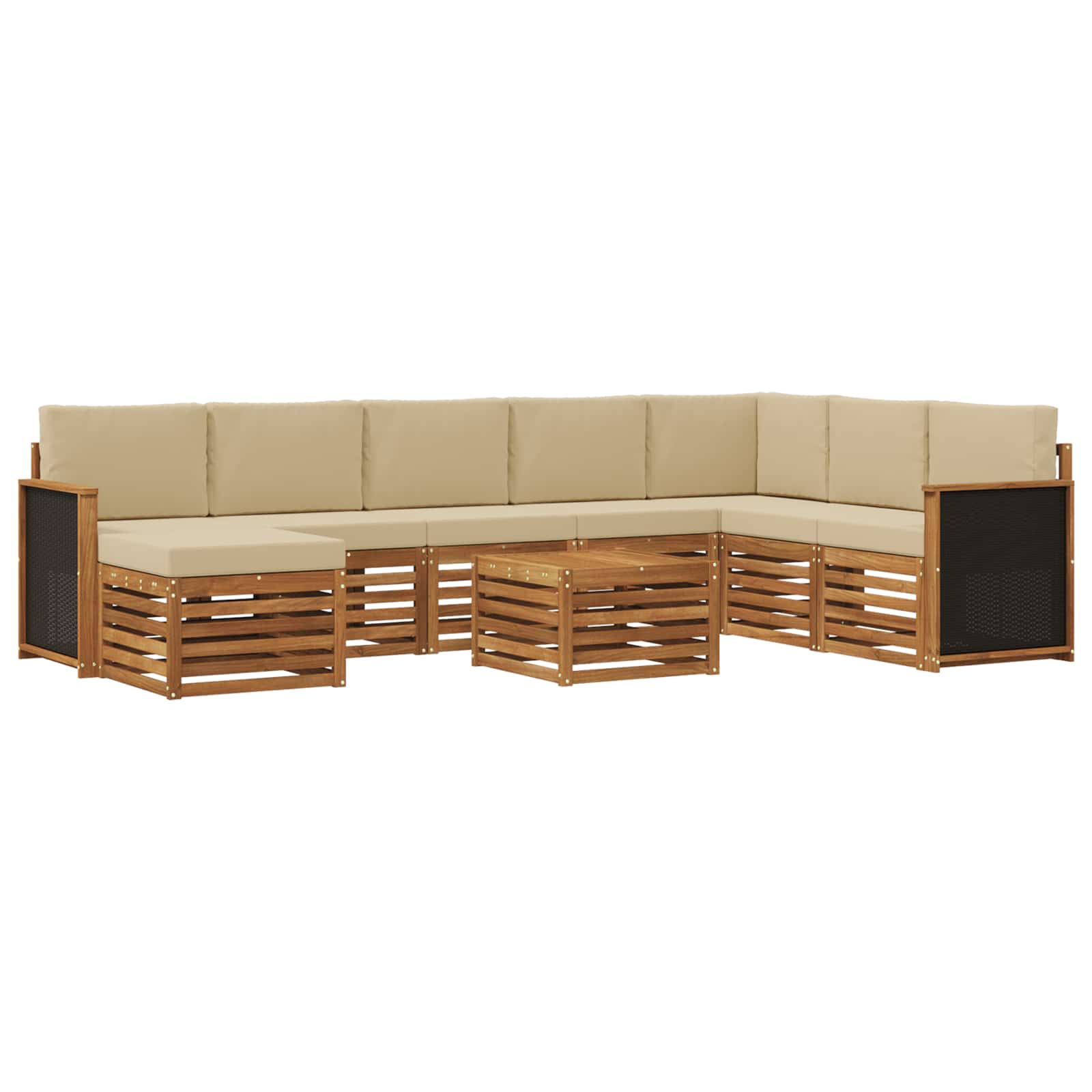 Set vanjskih sofa s jastukom 7 pcs Prirodna