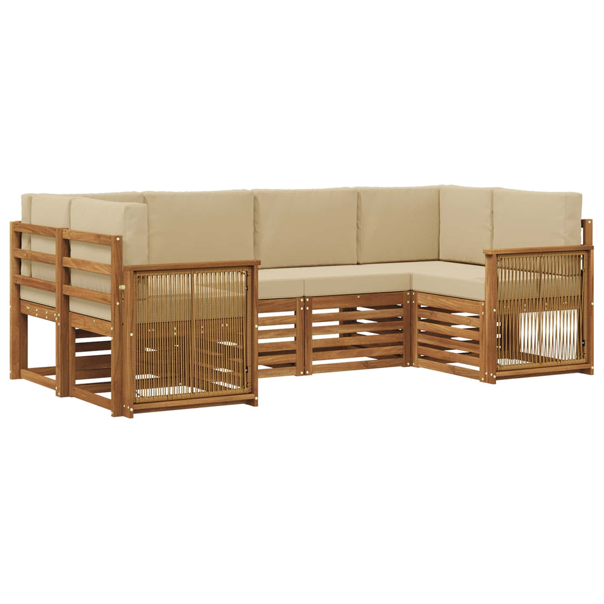 Set vanjskih sofa 5 kom. Prirodna