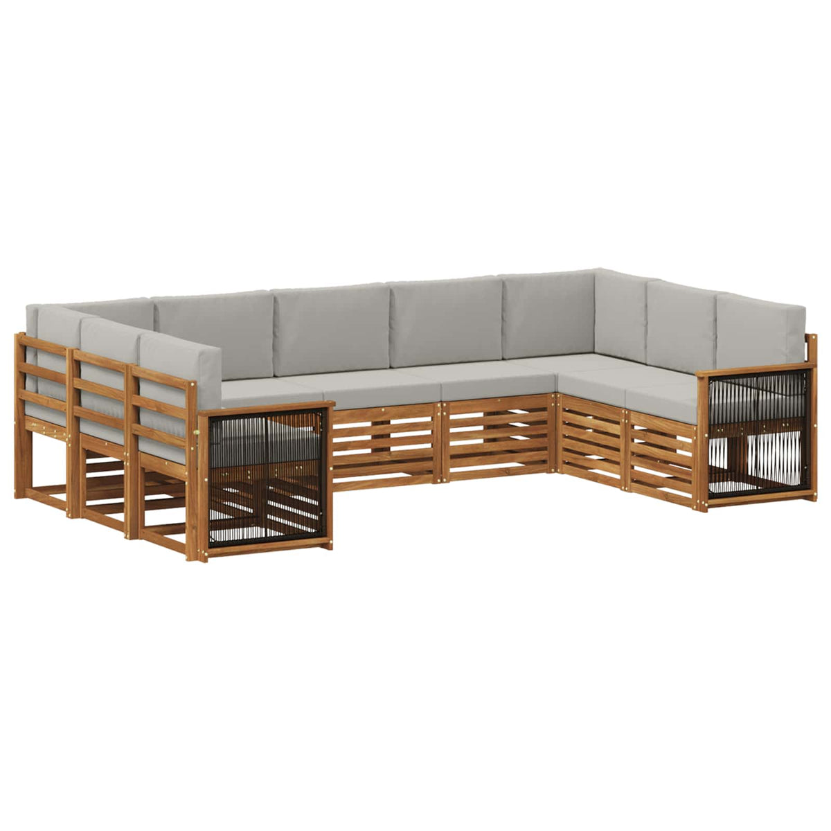 Set vanjskih sofa 7 kom. Prirodna i svjetlosiva