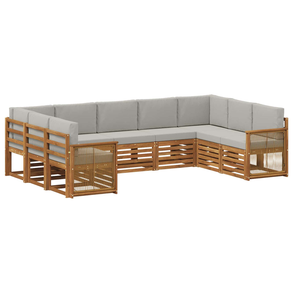 Set vanjskih sofa 7 kom. Prirodna i svjetlosiva