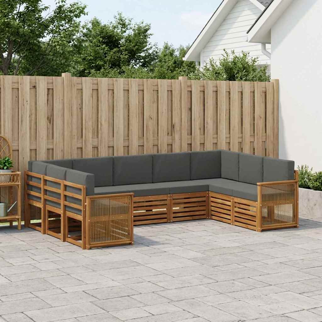 Set vanjskih sofa 7 kom. Prirodna i antracit