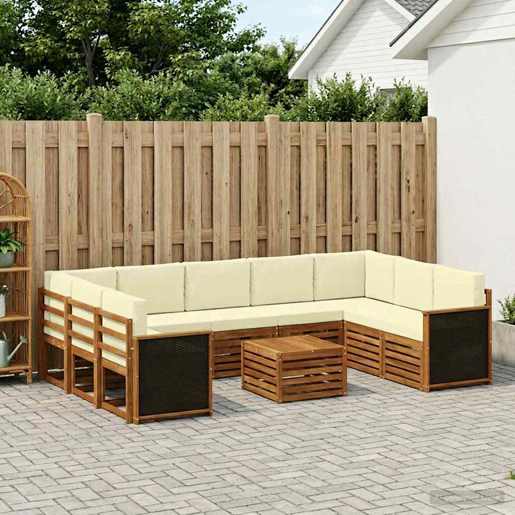 Set vanjskih sofa 10 kom. Prirodna i krem