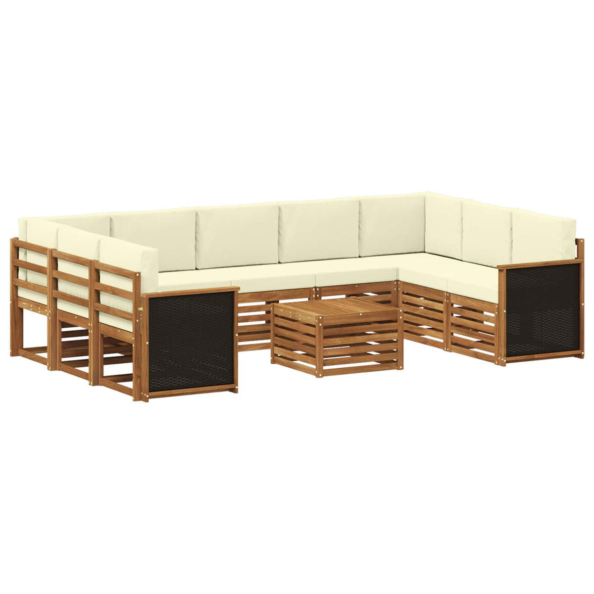 Set vanjskih sofa 10 kom. Prirodna i krem