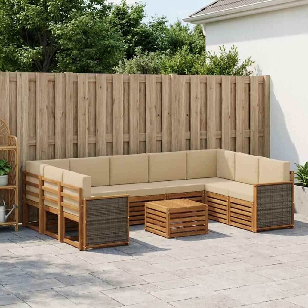 Set vanjskih sofa 10 kom. Prirodna