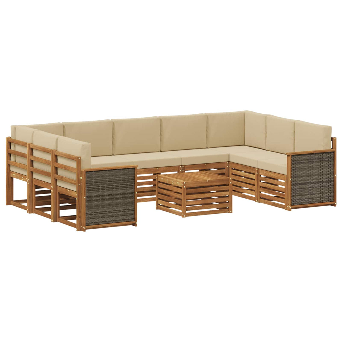 Set vanjskih sofa 10 kom. Prirodna