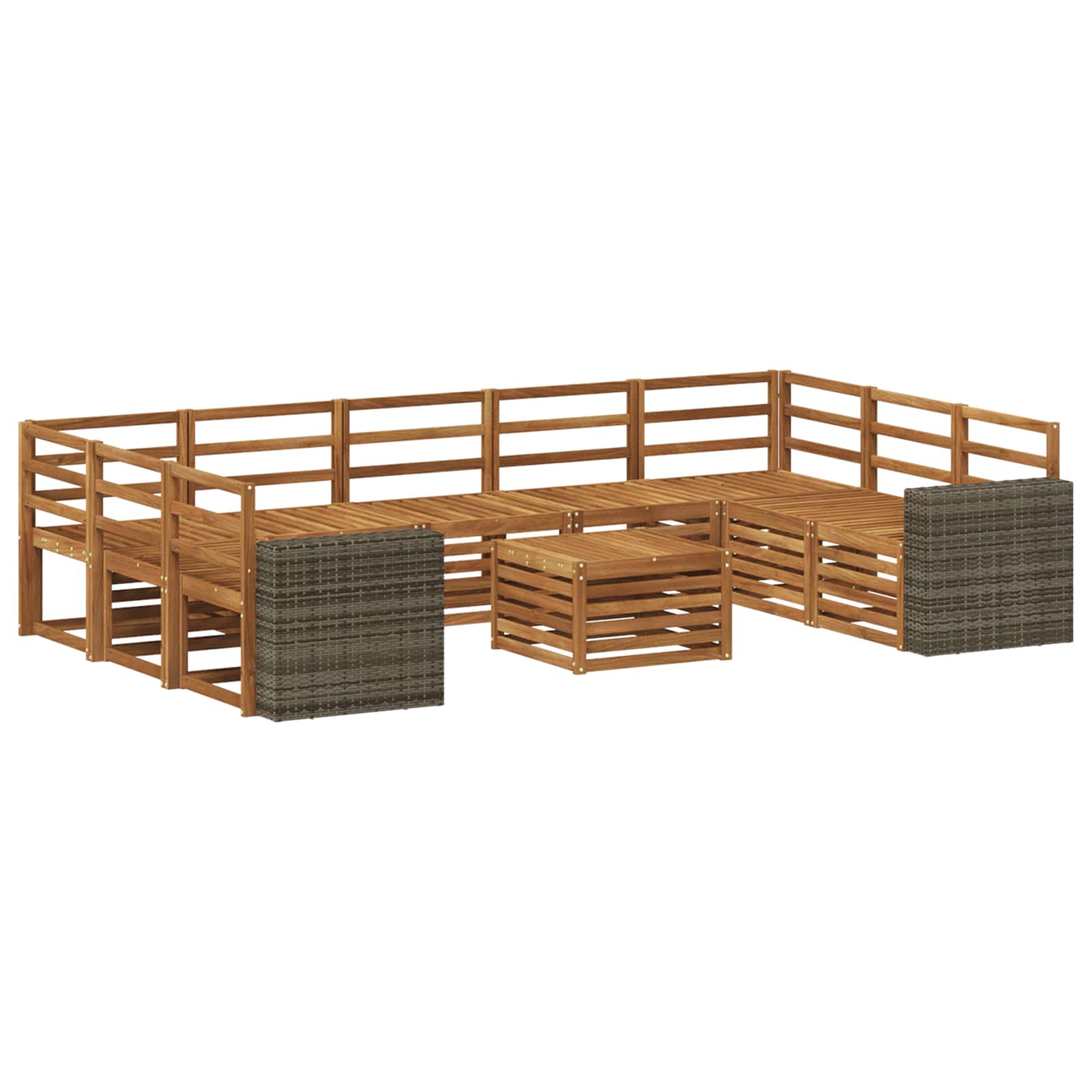 Setovi sofa 10 pcs Prirodna Čvrsto drvo akacije