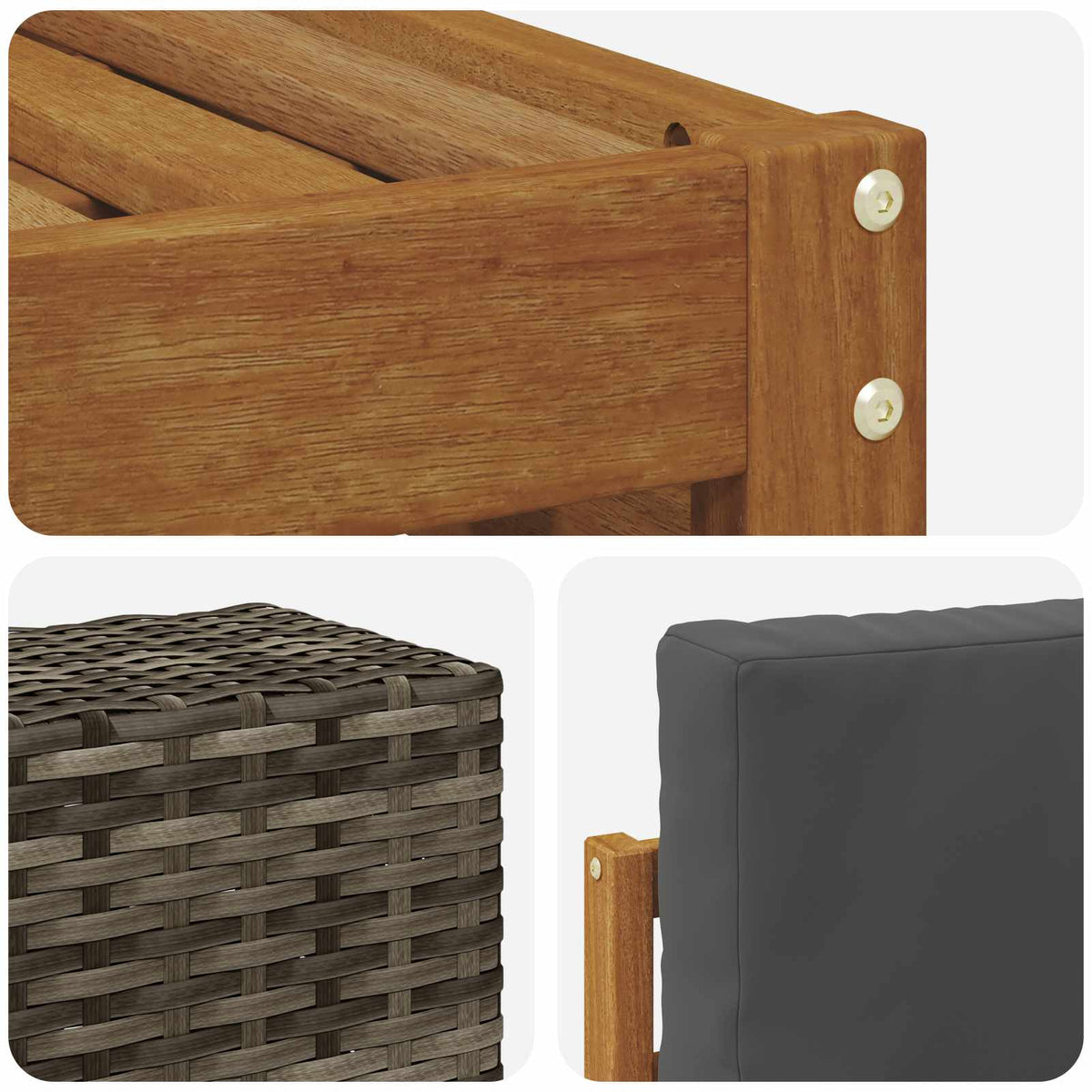 Set vanjskih sofa 10 kom. Prirodna i antracit Poliester