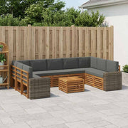 Set vanjskih sofa 10 kom. Prirodna i antracit Poliester