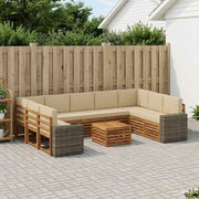 Set vanjskih sofa 10 kom. Prirodna i bež Poliester
