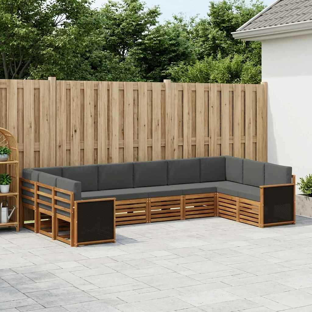 Set vanjskih sofa 7 kom. Prirodna i antracit
