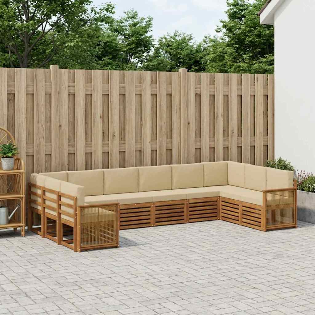 Sekcijska garnitura s jastukom 7 pcs Prirodna