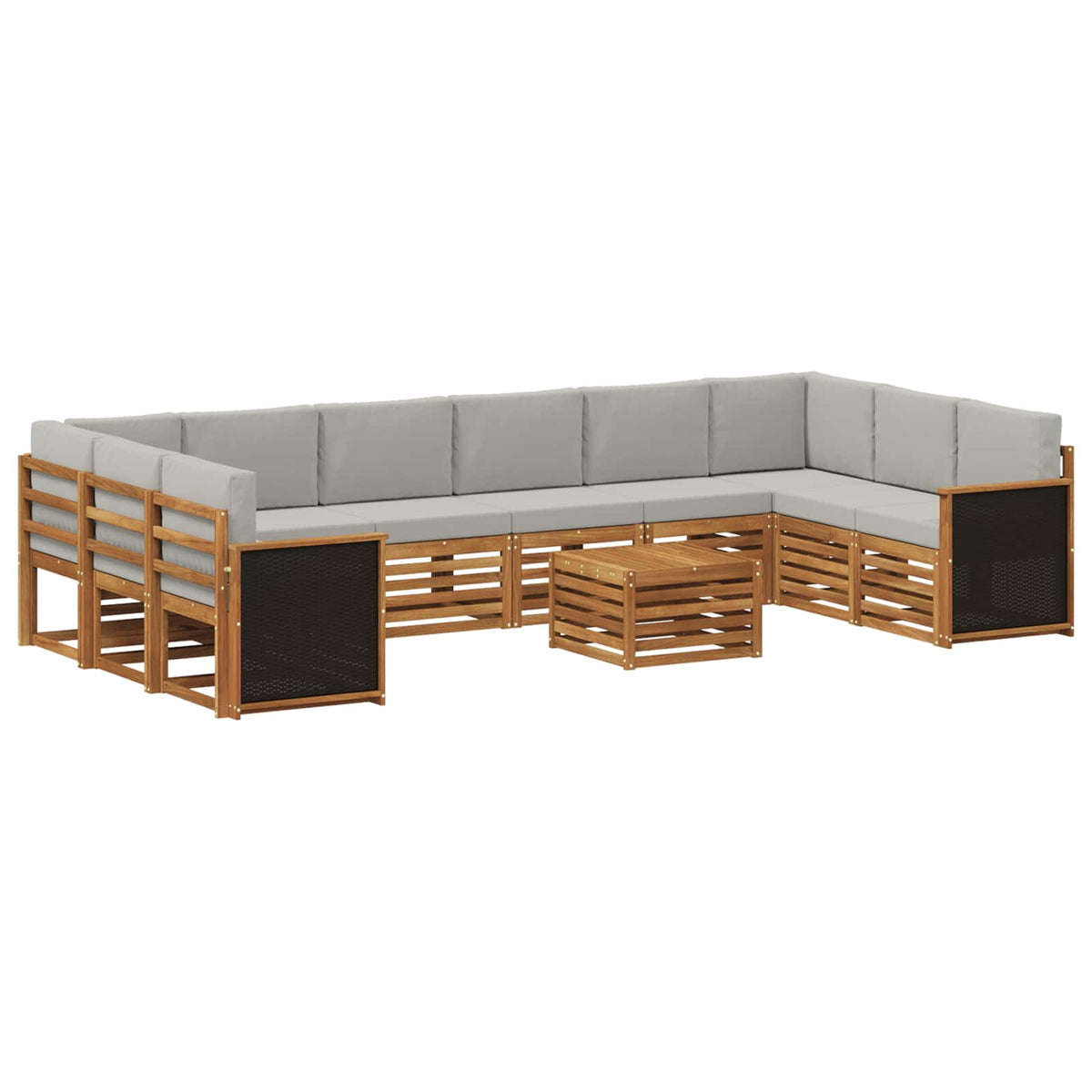 Set vanjskih sofa 8 kom. Prirodna i svjetlosiva