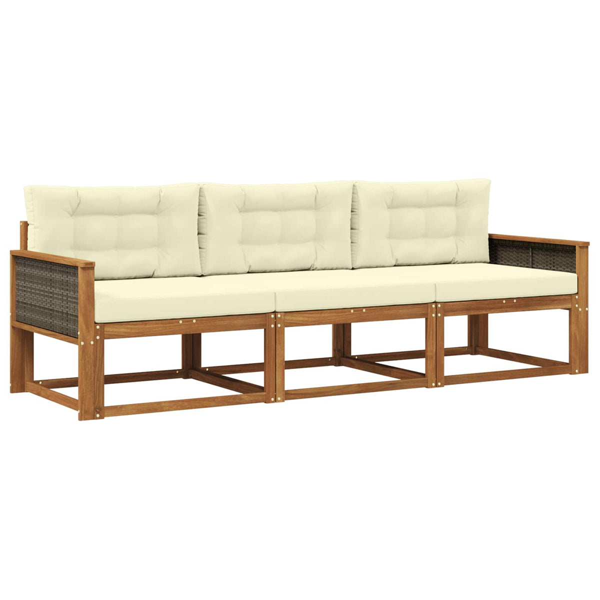 Set vanjskih sofa 3 kom. Prirodna i krem