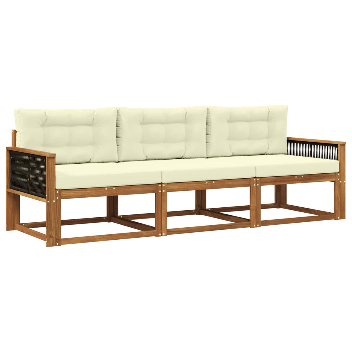Set vanjskih sofa 3 kom. Prirodna i krem