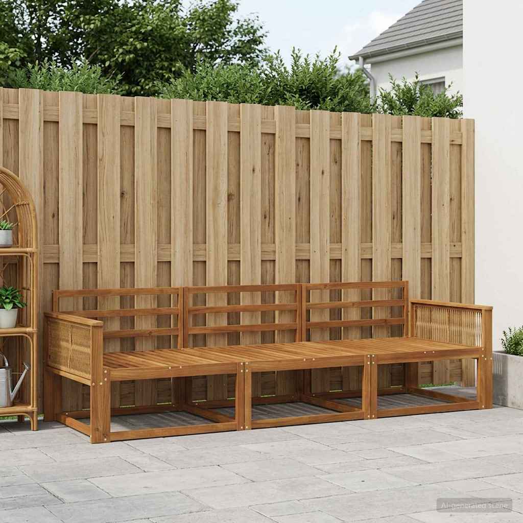 Set vanjskih sofa 3 pcs Prirodna Čvrsto drvo akacije