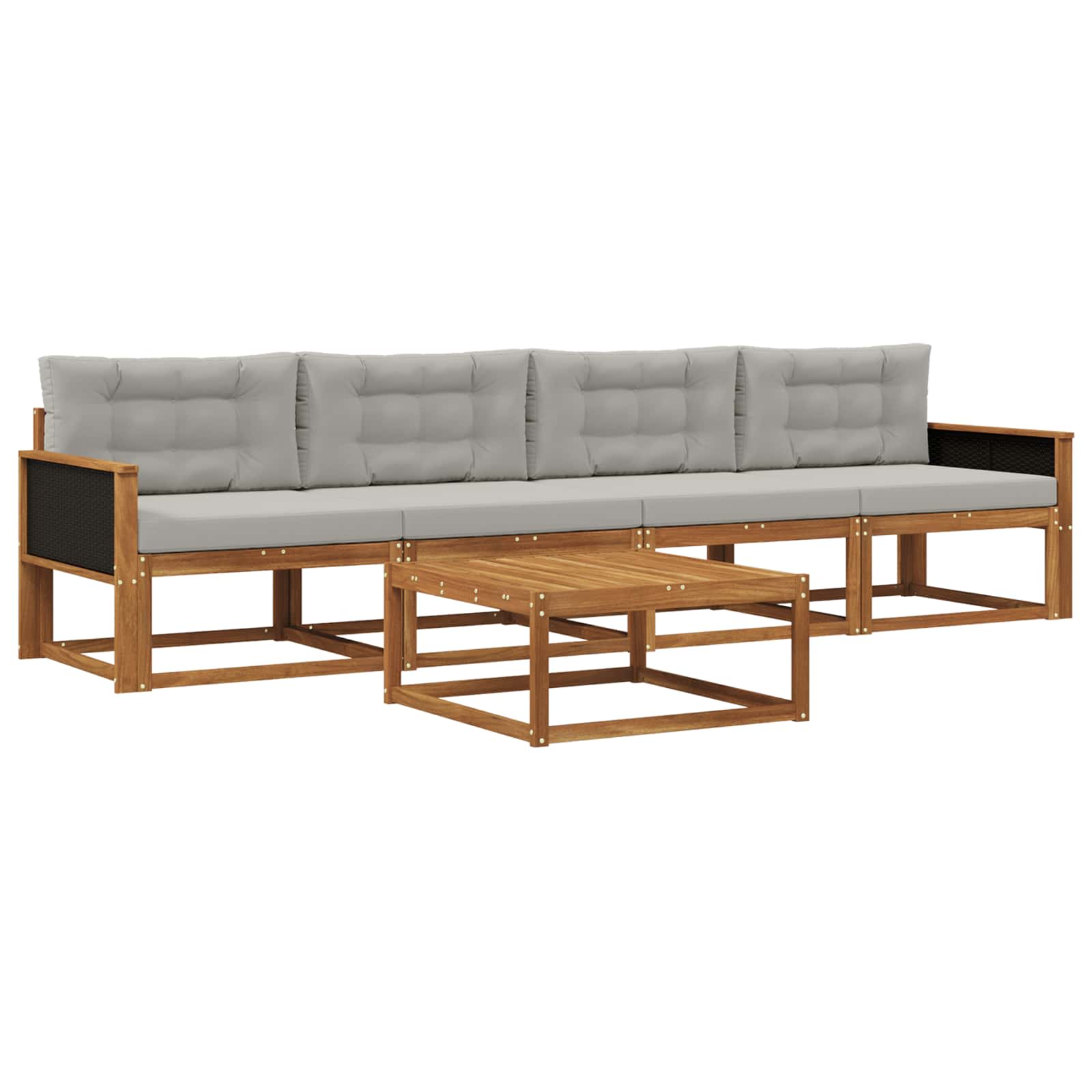 Set vanjskih sofa 5 pcs Prirodna i Svjetlosiva