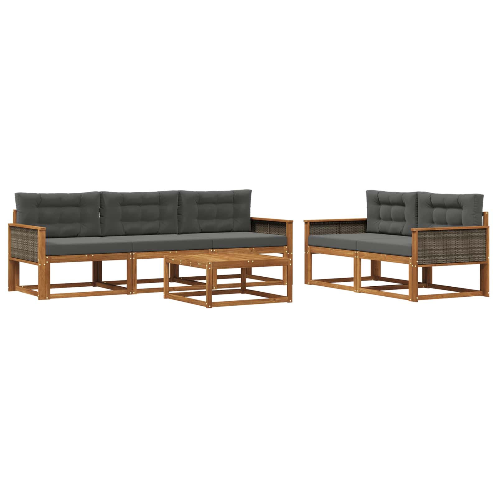 Set vanjskih sofa 6 pcs Prirodna i antracit
