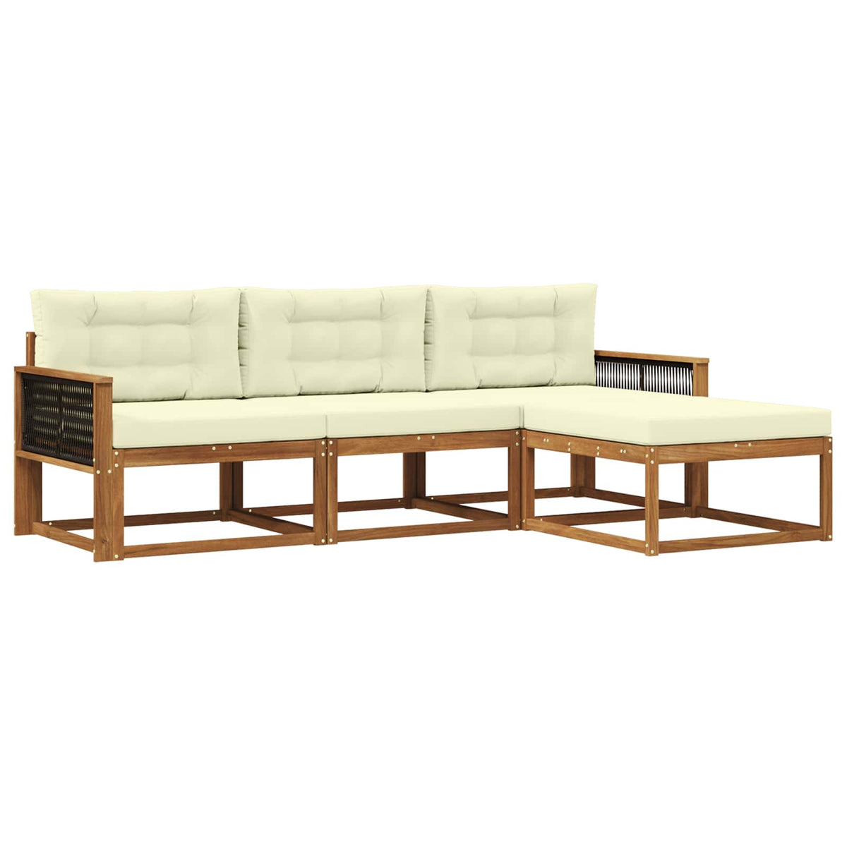 Set vanjskih sofa 4 kom. Prirodna i krem
