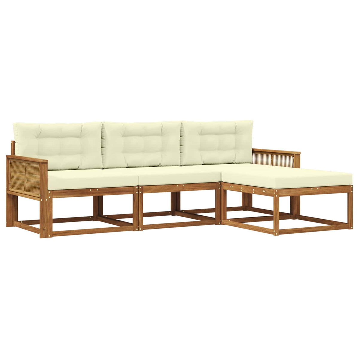 Set vanjskih sofa 4 kom. Prirodna i krem