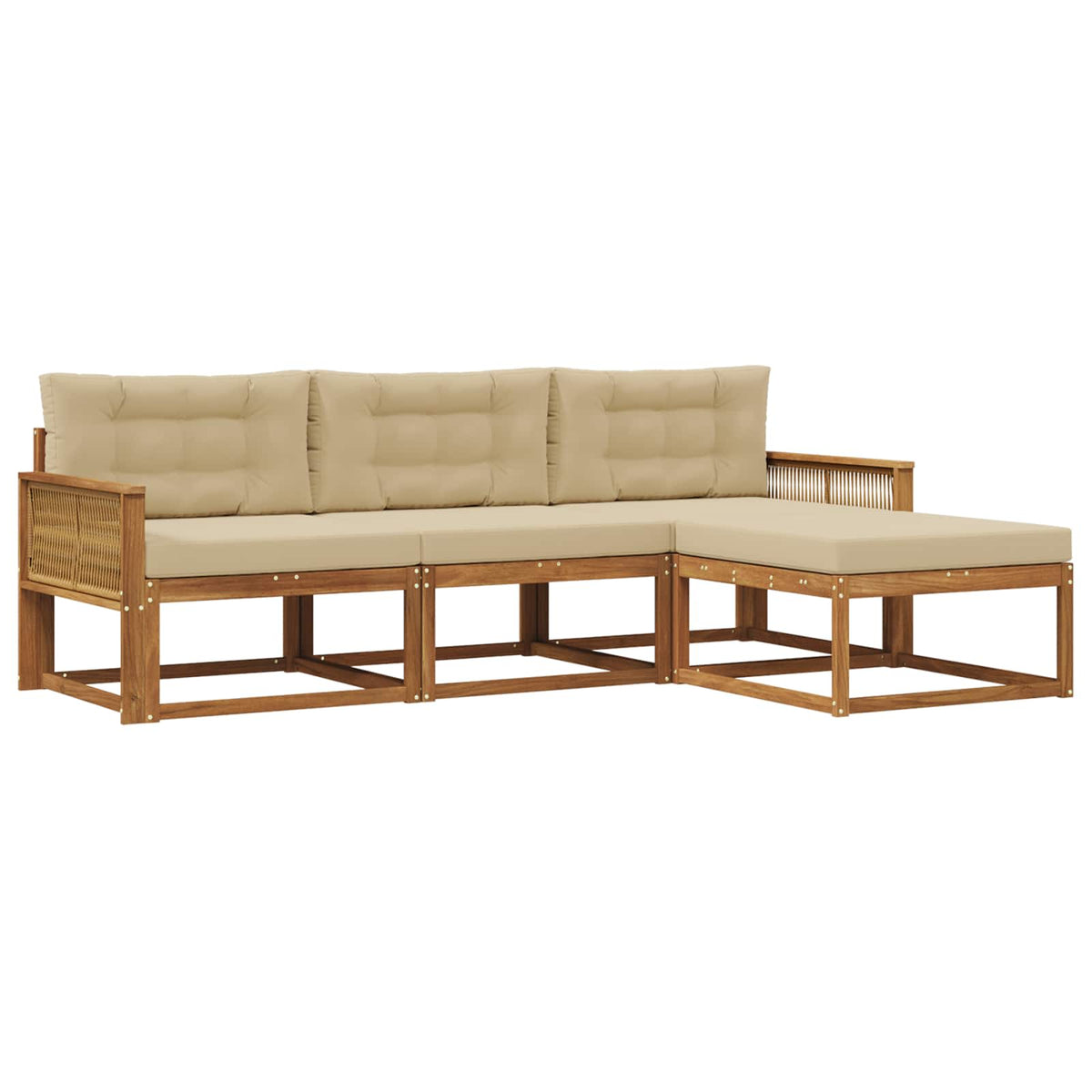 Set vanjskih sofa 4 kom. Prirodna i bež