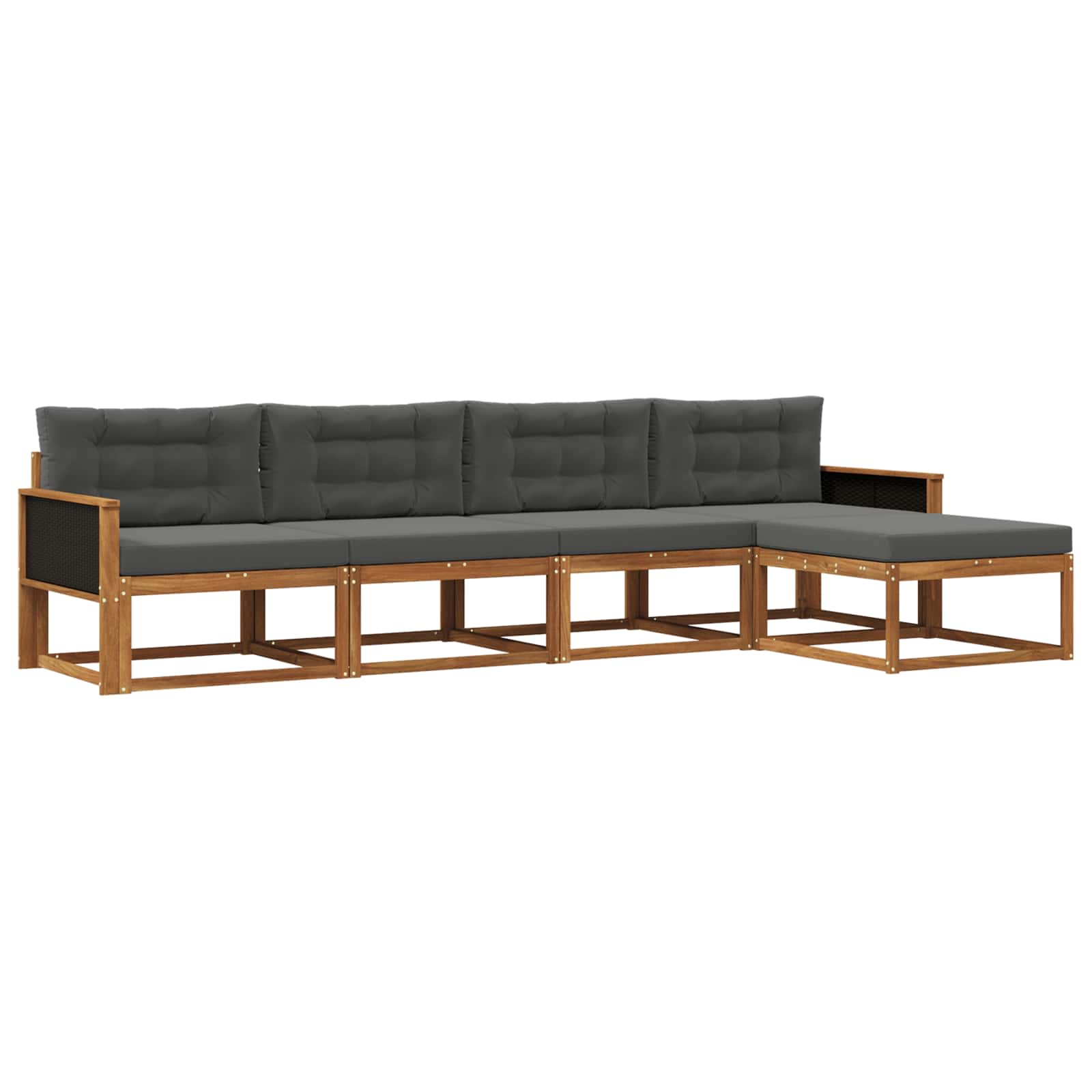 Set vanjskih sofa 5 pcs Prirodna i antracit