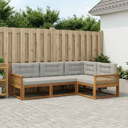 Set vanjskih sofa 4 kom. Prirodna i Svjetlosiva