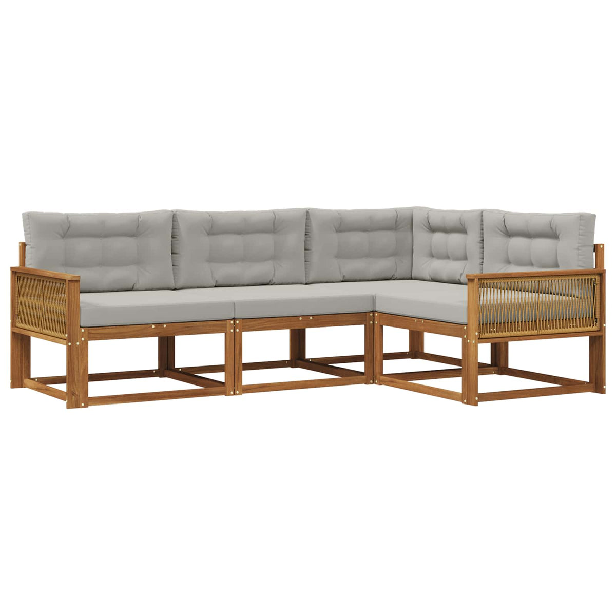 Set vanjskih sofa 4 kom. Prirodna i Svjetlosiva