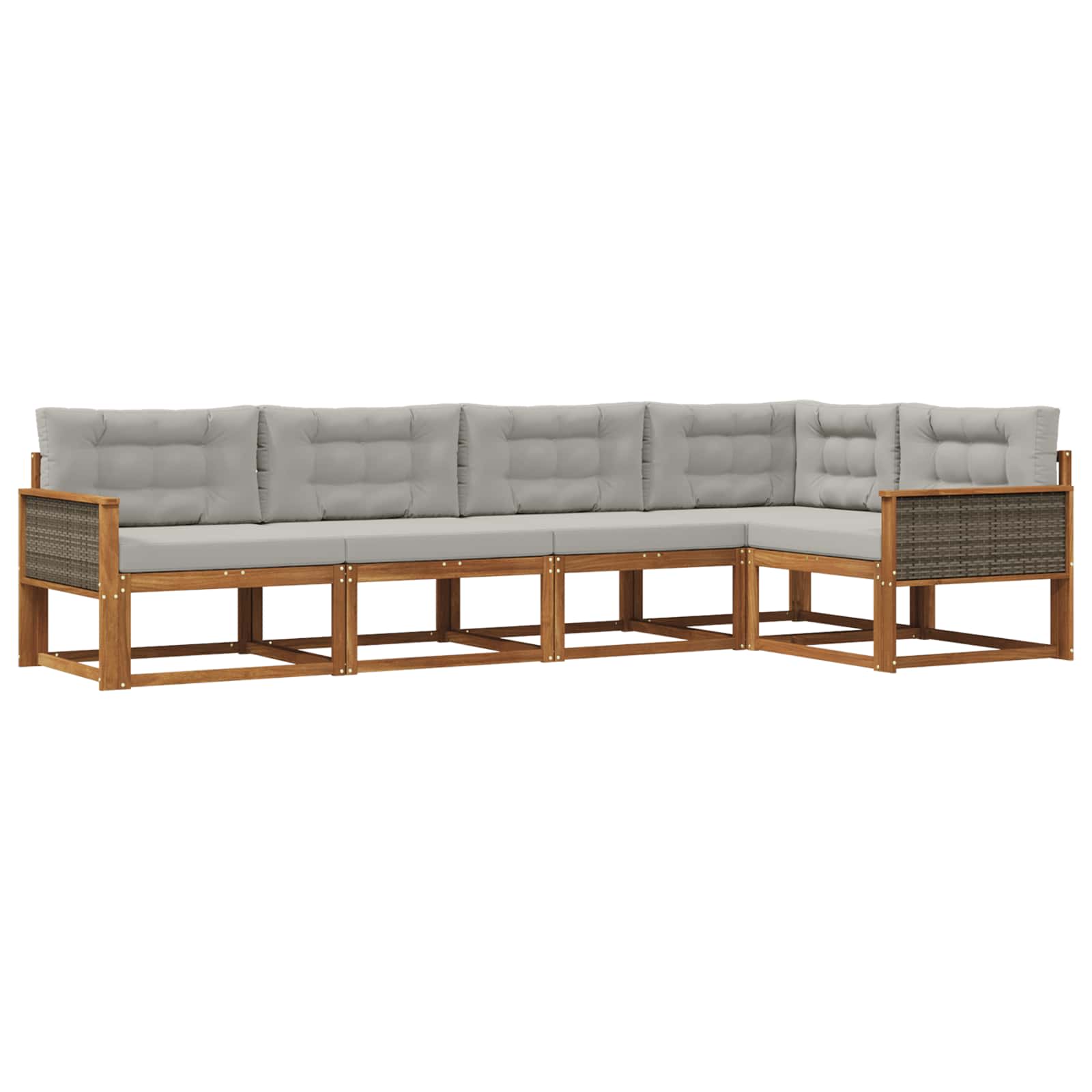 Set vanjskih sofa 5 pcs Prirodna i Svjetlosiva