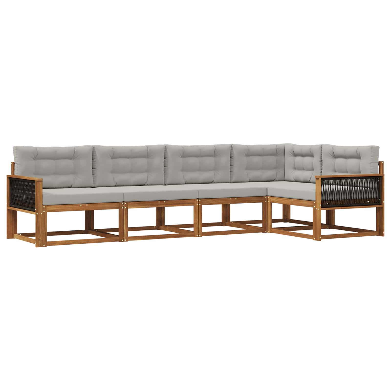 Set vanjskih sofa 5 pcs Prirodna i Svjetlosiva
