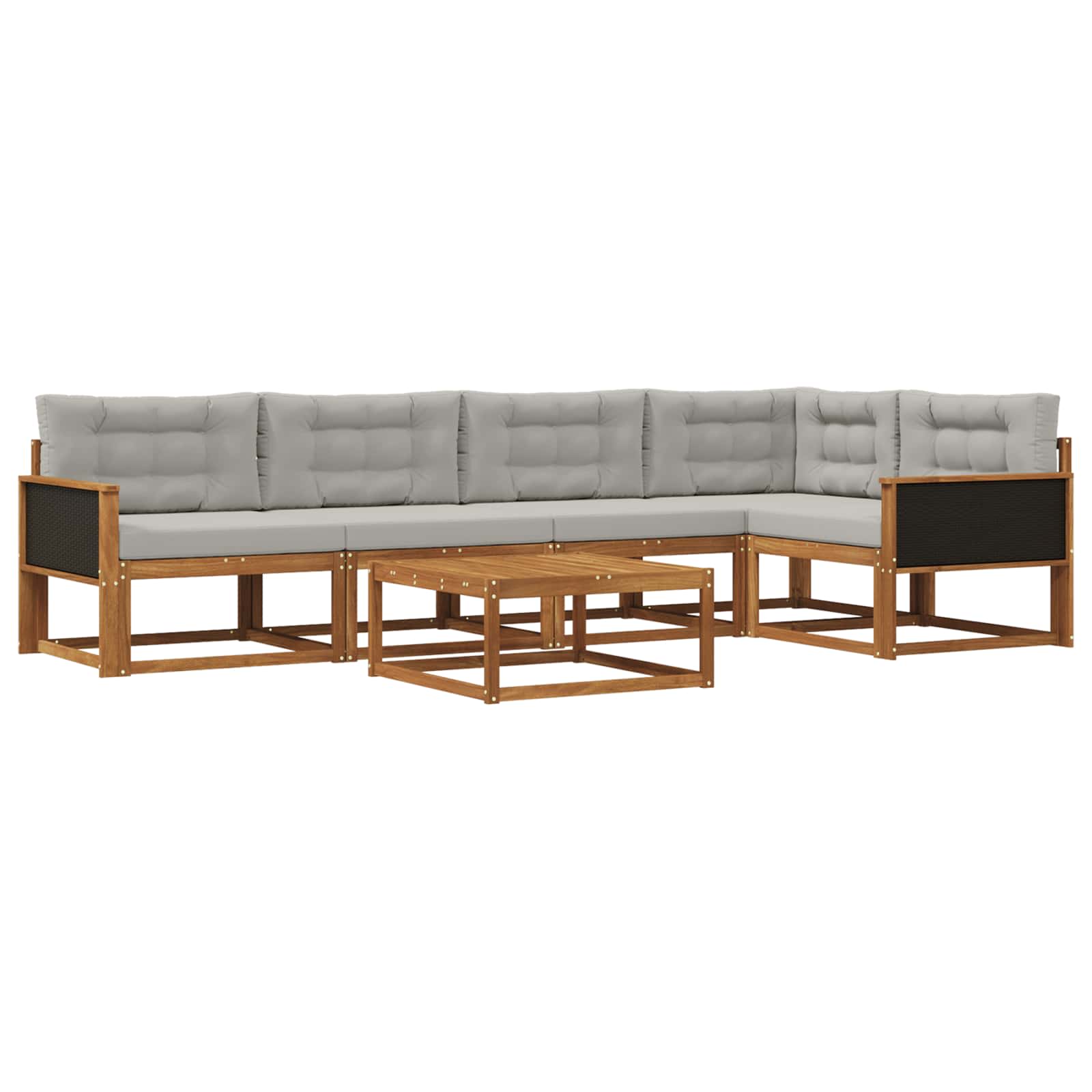 Set vanjskih sofa 6 pcs Prirodna i Svjetlosiva