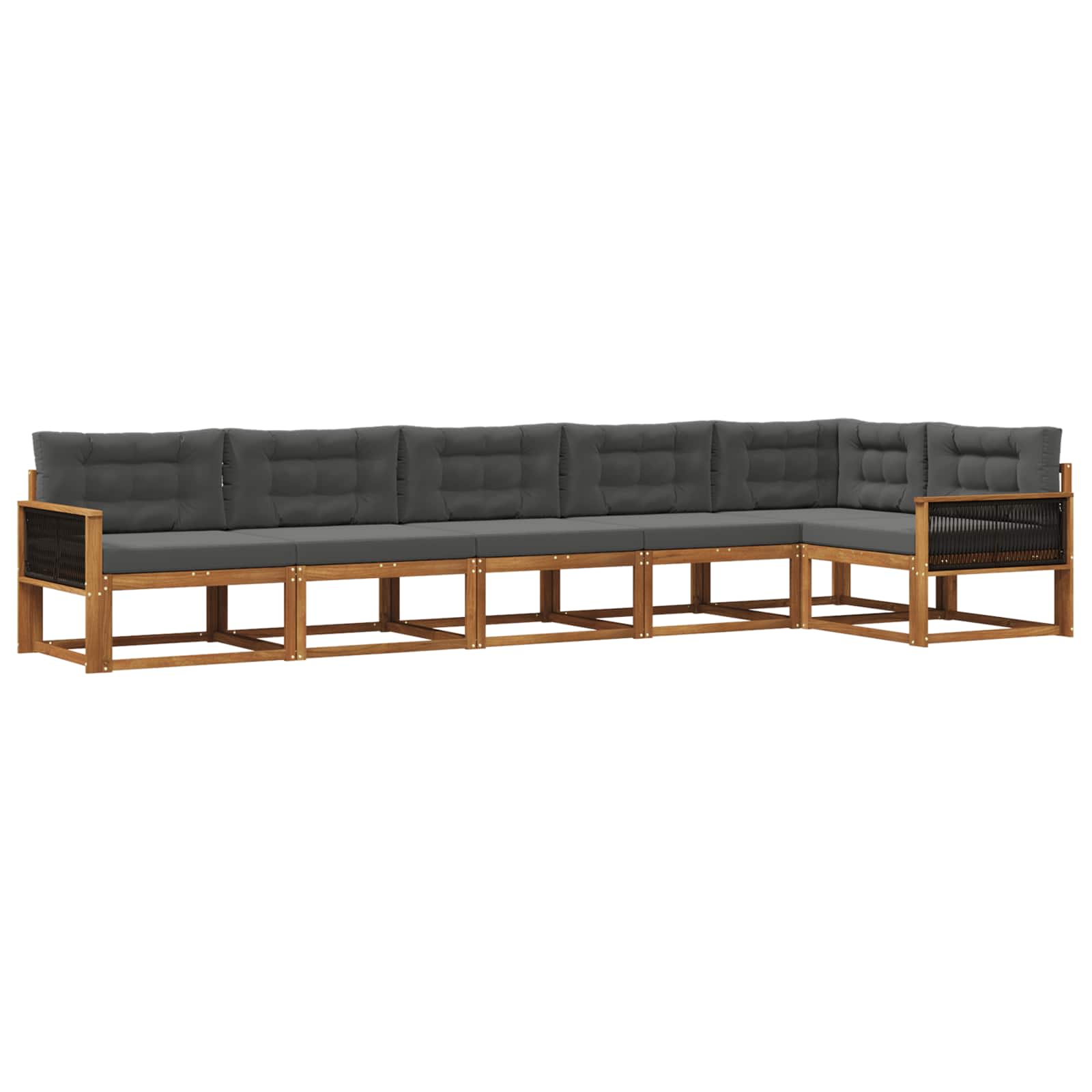 Set vanjskih sofa 6 pcs Prirodna i antracit