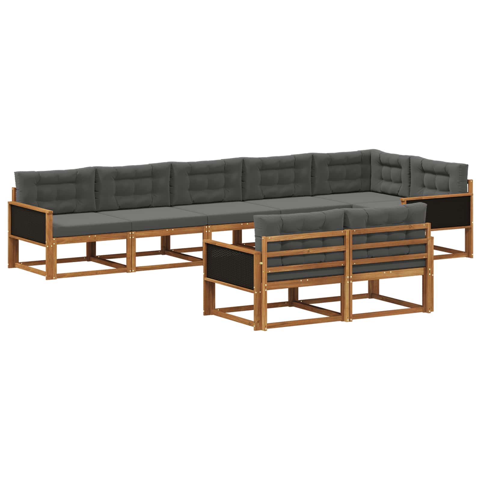 Set vanjskih sofa 8 pcs Prirodna i antracit