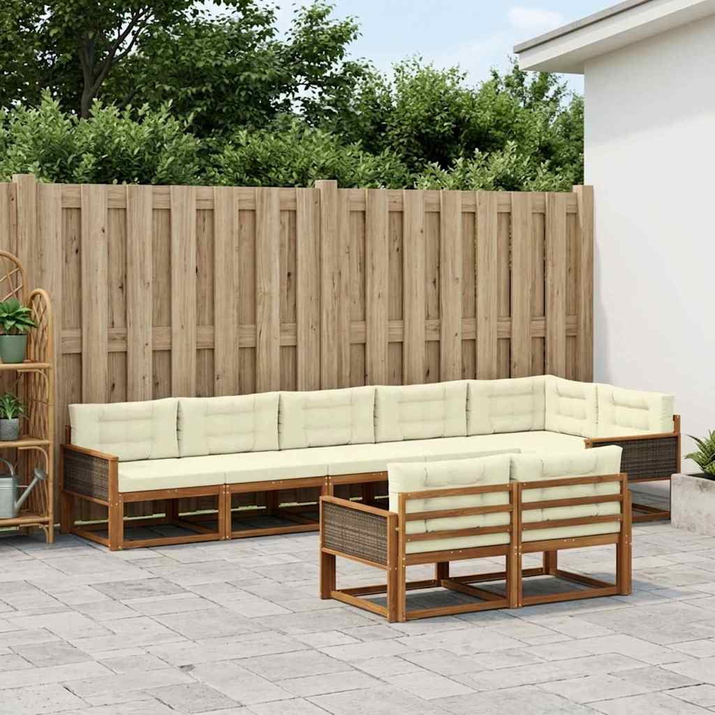 Set vanjskih sofa 8 pcs Prirodna i krem