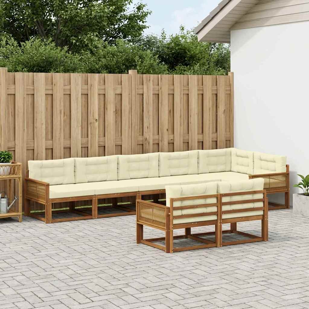 Set vanjskih sofa 8 pcs Prirodna i krem