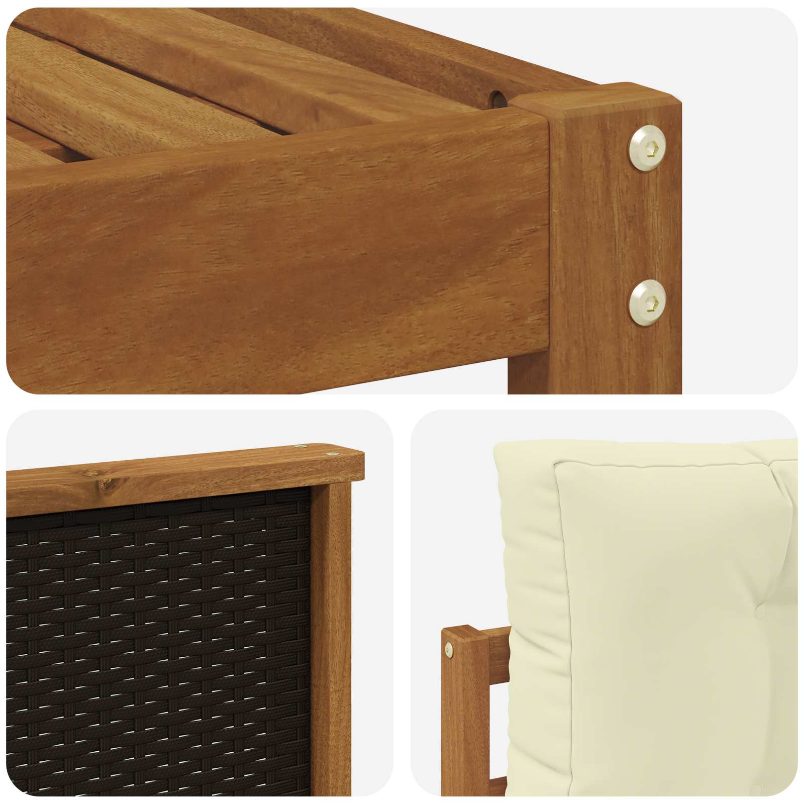 Set vanjskih sofa 6 pcs Prirodna i krem