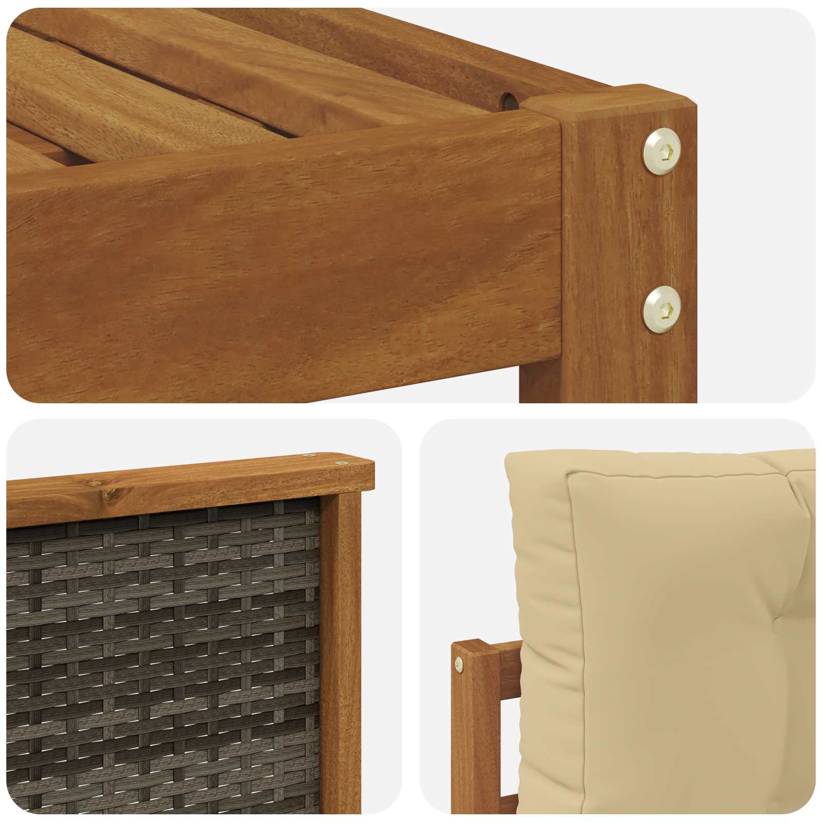 Set vanjskih sofa 6 pcs Prirodna i bež