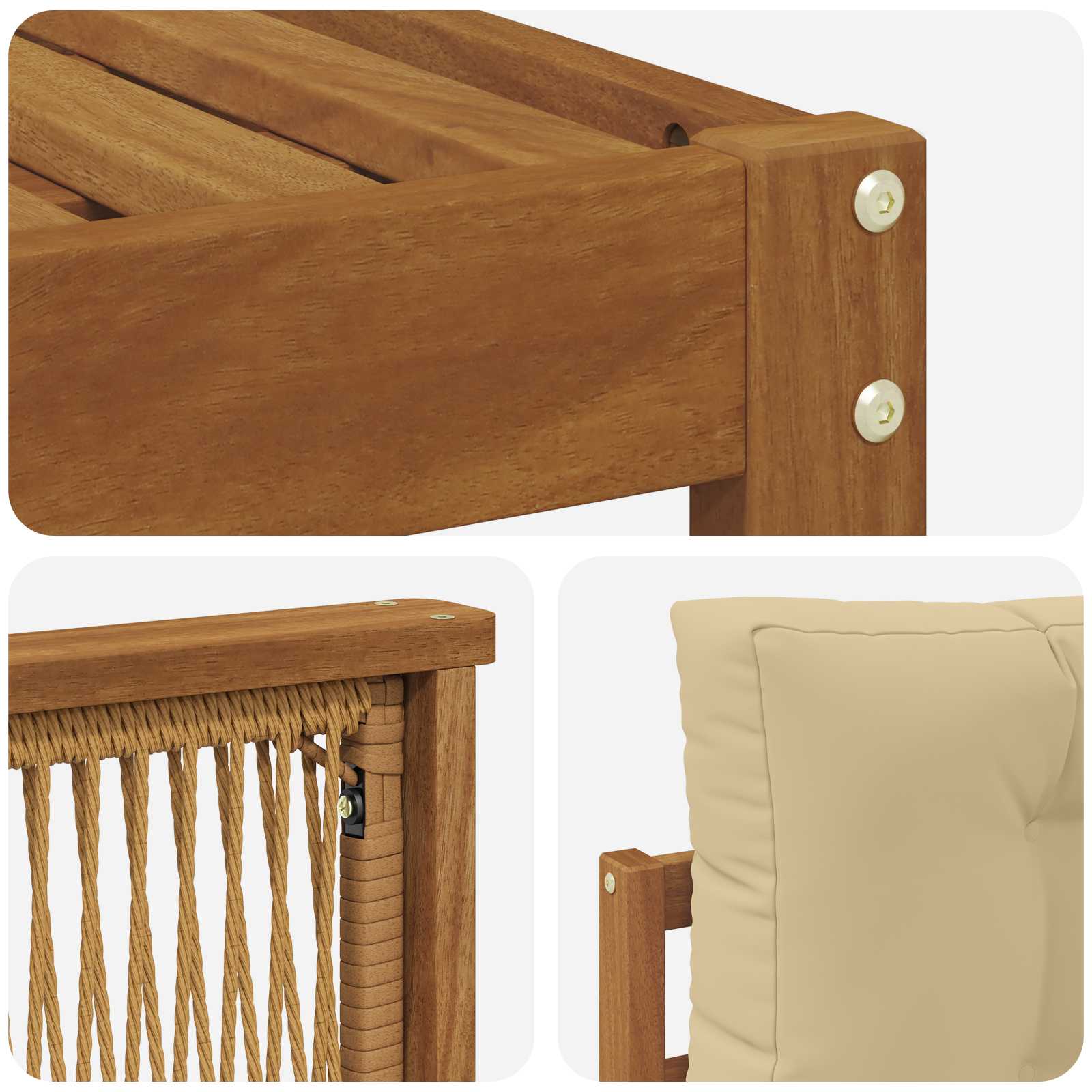 Set vanjskih sofa 6 pcs Prirodna i bež