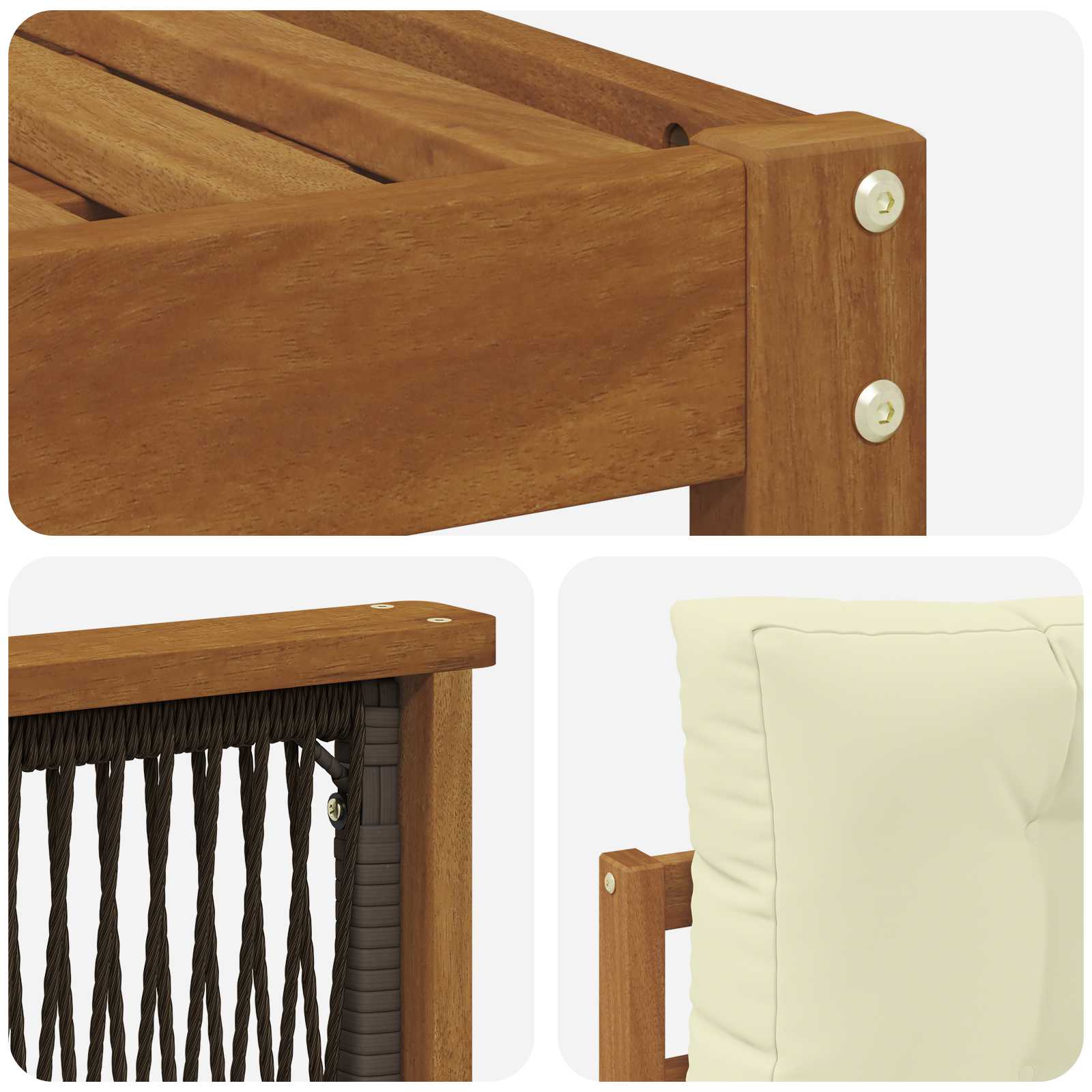Set vanjskih sofa 7 kom. Prirodna i krem