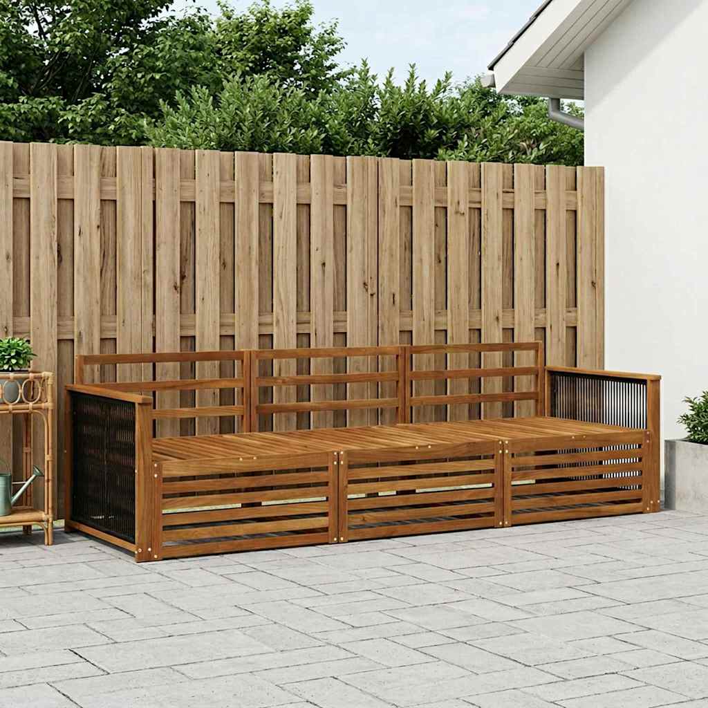 Set vanjskih sofa 3 pcs Prirodna Čvrsto drvo akacije
