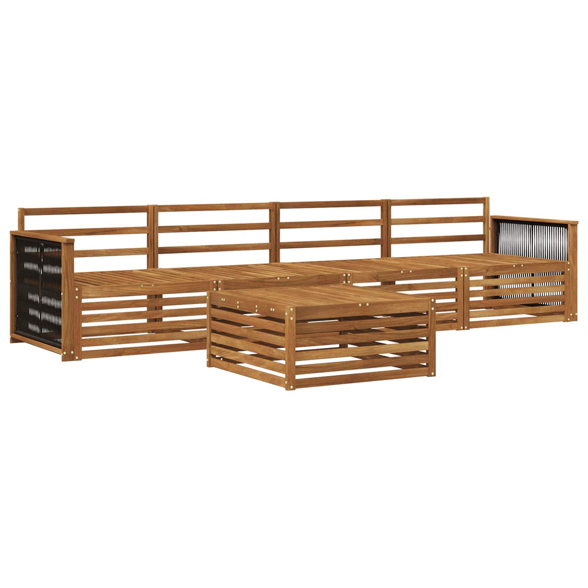 Set vanjskih sofa 5 kom. Prirodna Čvrsto drvo akacije