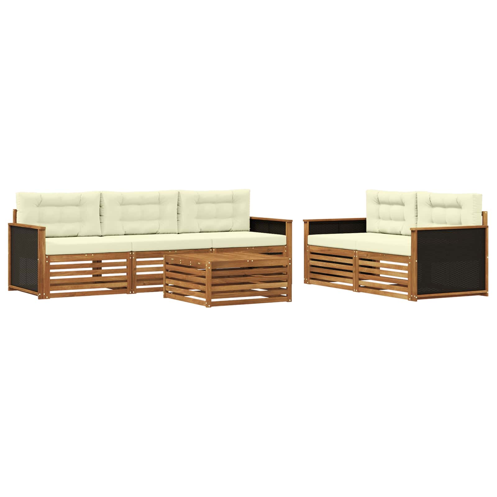 Set vanjskih sofa 6 pcs Prirodna i krem
