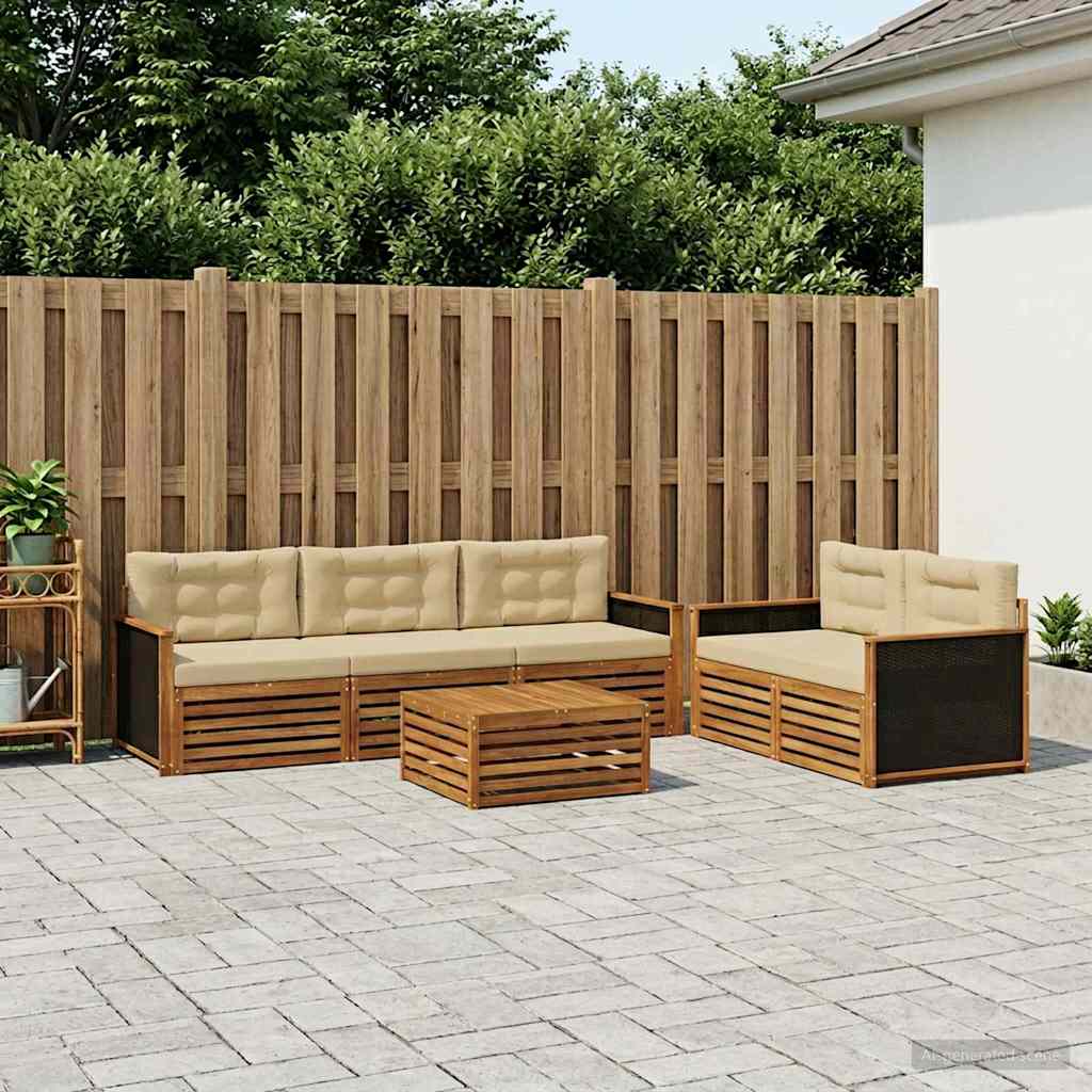 Set vanjskih sofa 6 pcs Prirodna i bež