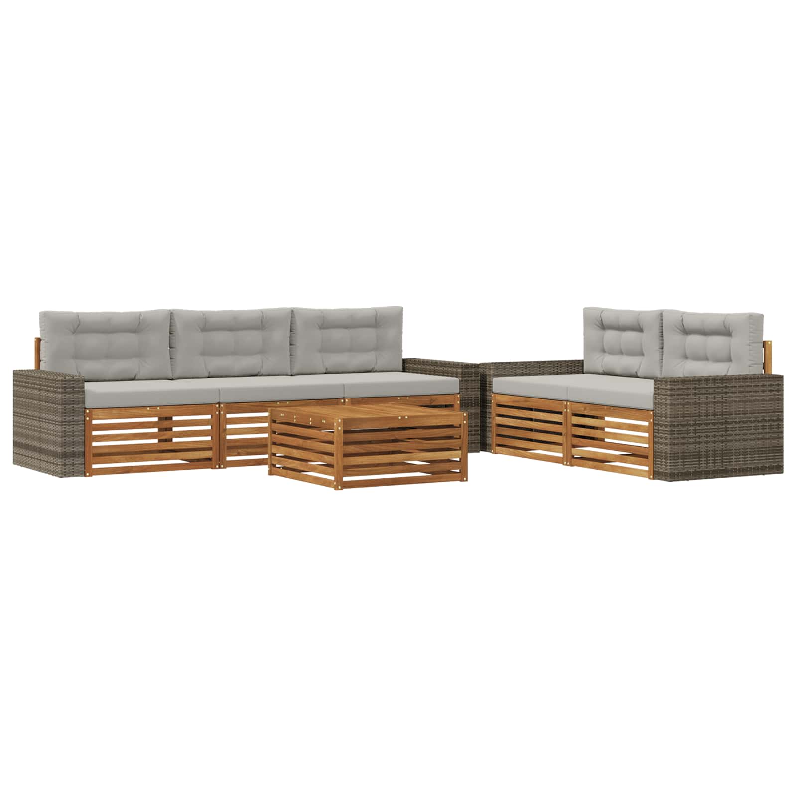 Set vanjskih sofa 6 pcs Prirodna i svjetlosiva