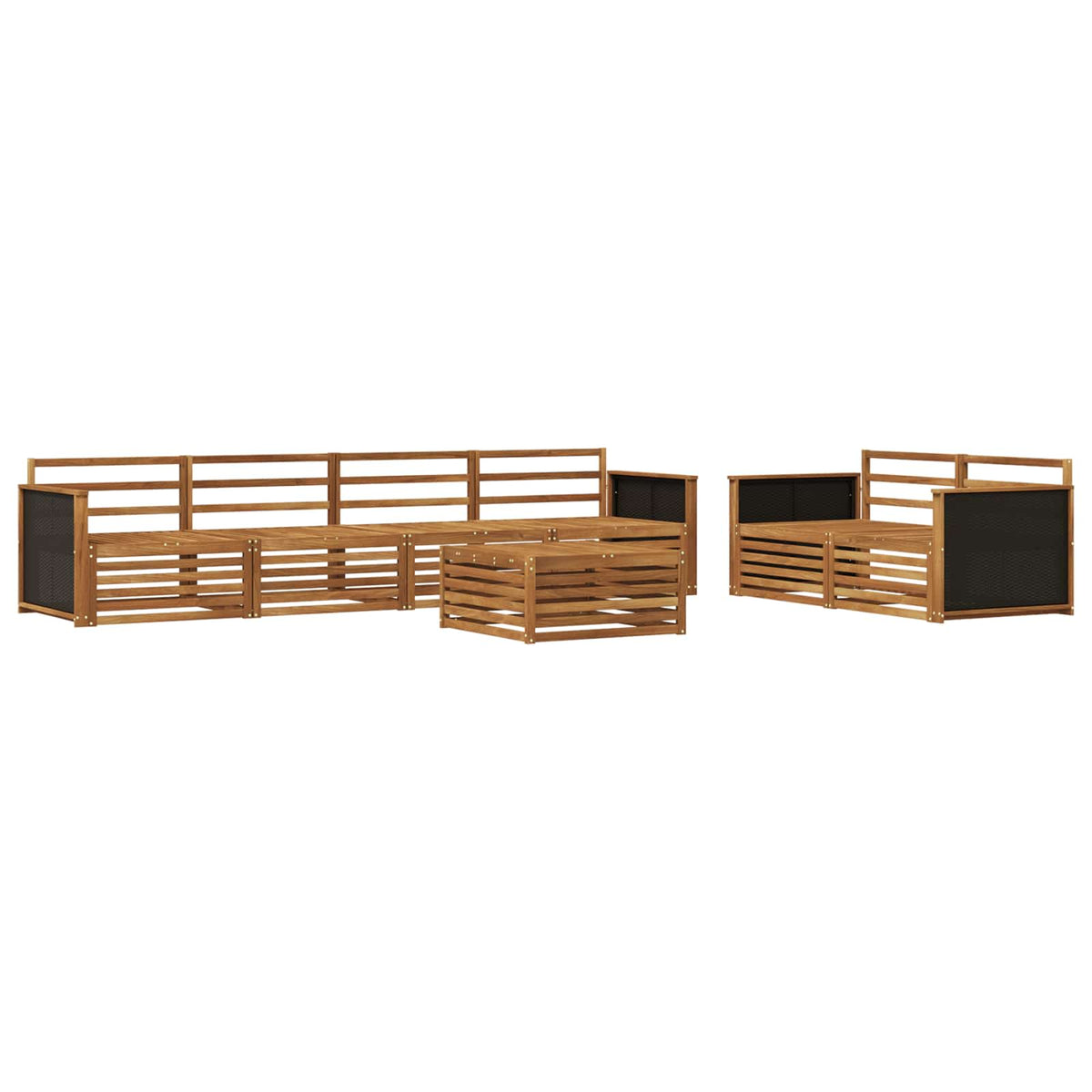 Set vanjskih sofa 7 kom. Prirodna Čvrsto drvo akacije