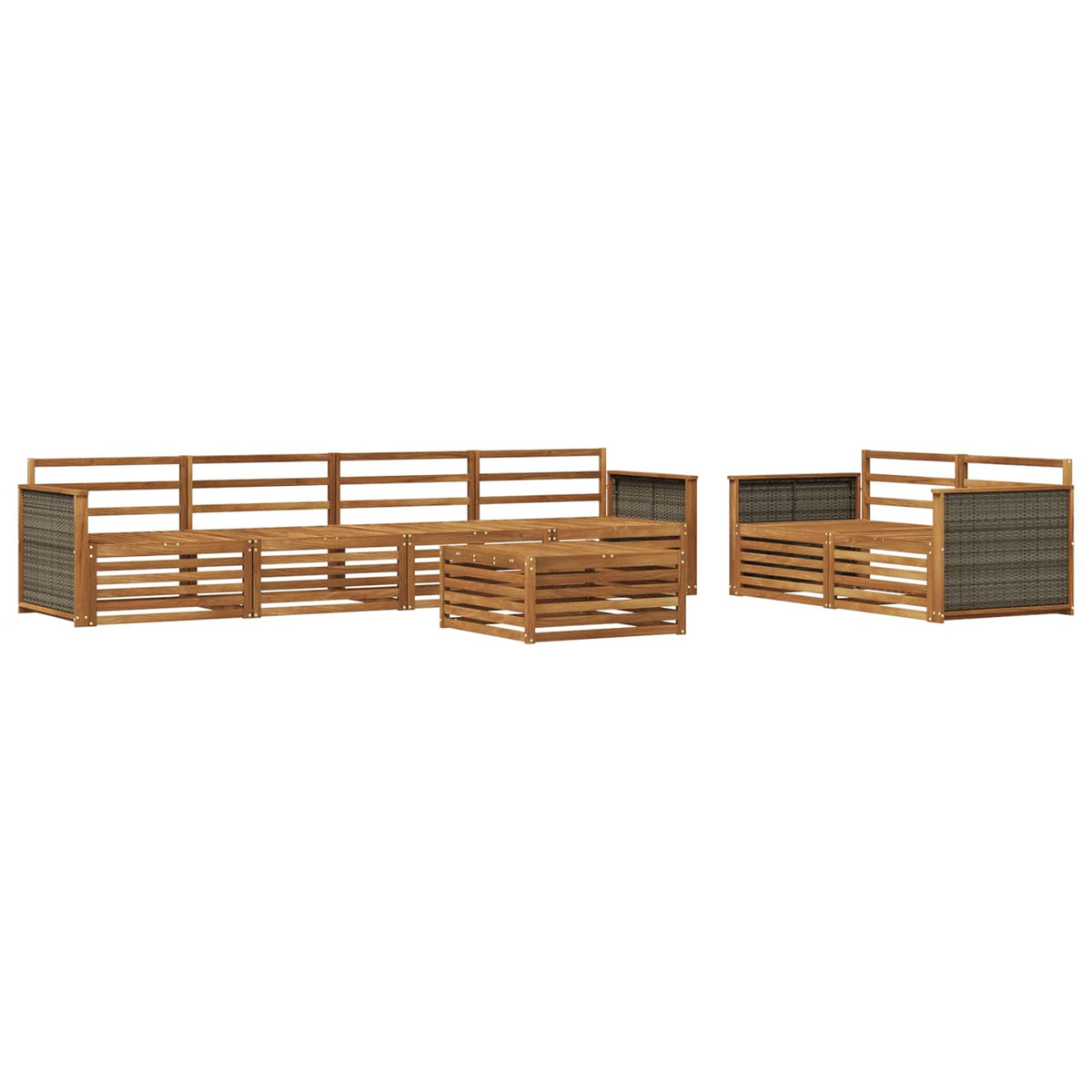 Set vanjskih sofa 7 kom. Prirodna Čvrsto drvo akacije