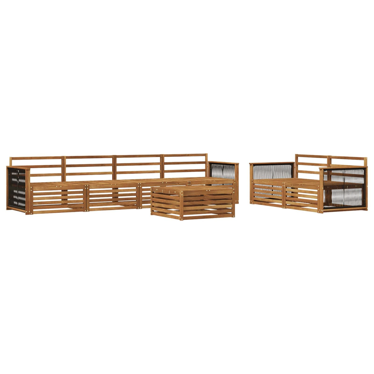 Set vanjskih sofa 7 kom. Prirodna Čvrsto drvo akacije