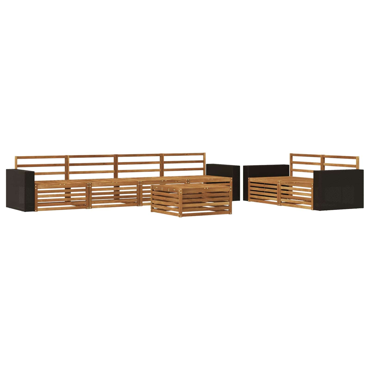 Set vanjskih sofa 7 kom. Prirodna Čvrsto drvo akacije