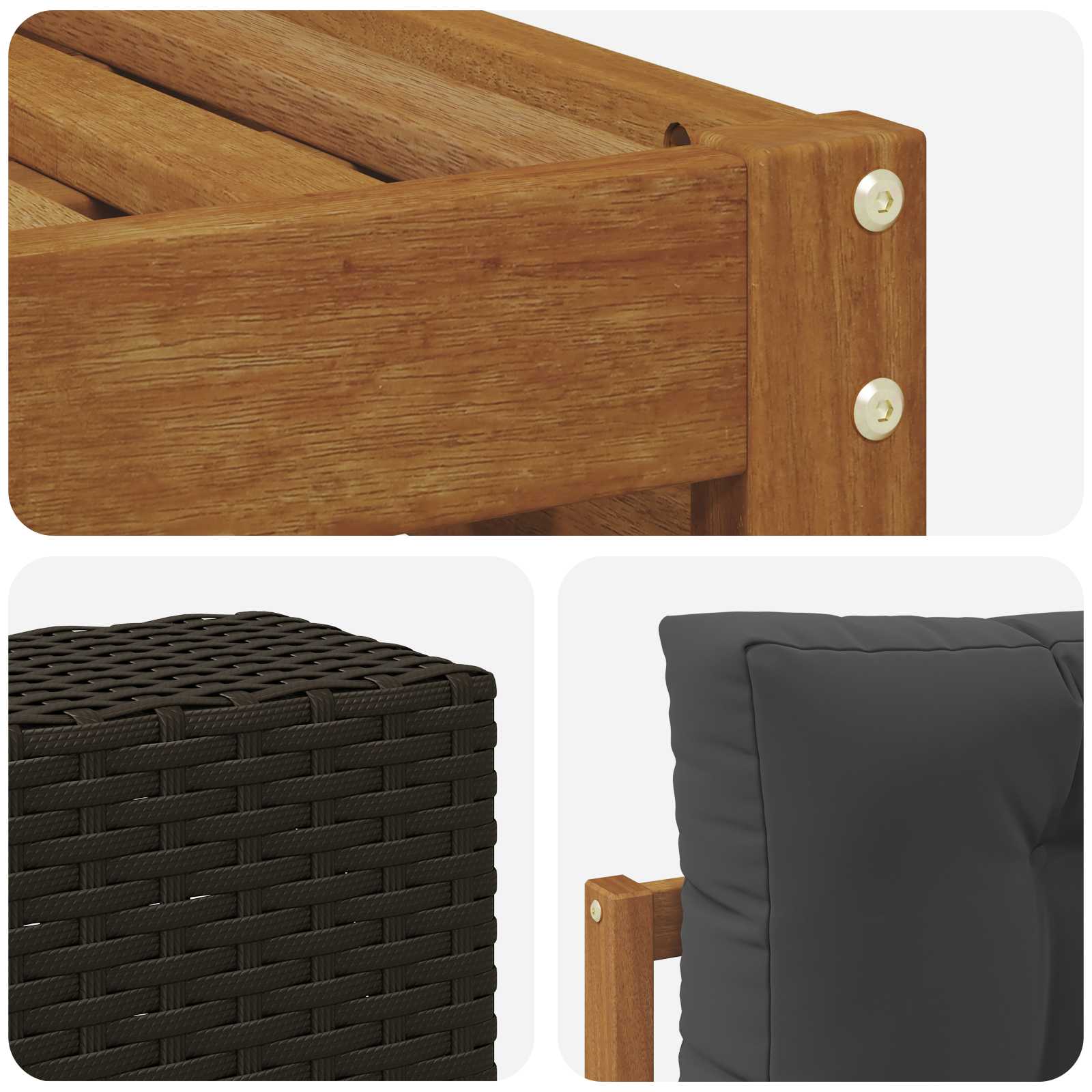Set vanjskih sofa 7 pcs Prirodna i antracit Poliester
