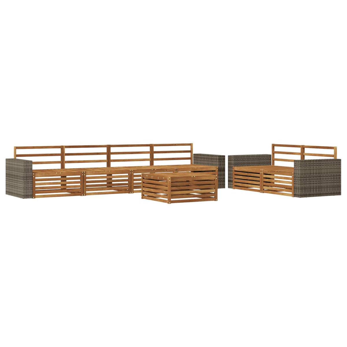 Set vanjskih sofa 7 kom. Prirodna Čvrsto drvo akacije